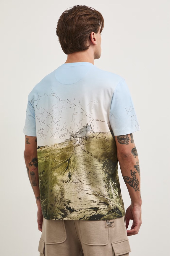 T-shirt męski bawełniany z elastanem z kolekcji Bieszczadzki Park Narodowy x Medicine multicolor RS26-TSM854