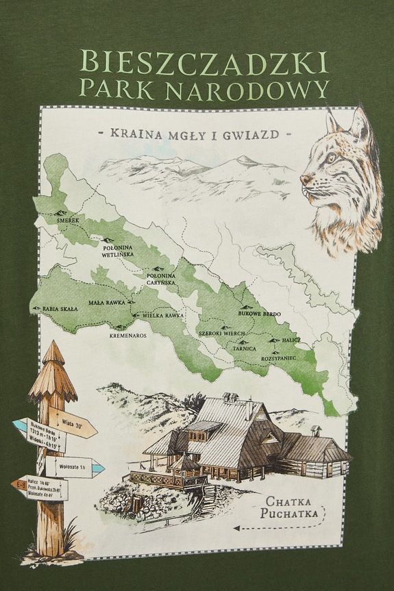 T-shirt męski bawełniany z kolekcji Bieszczadzki Park Narodowy x Medicine RS26-TSM856