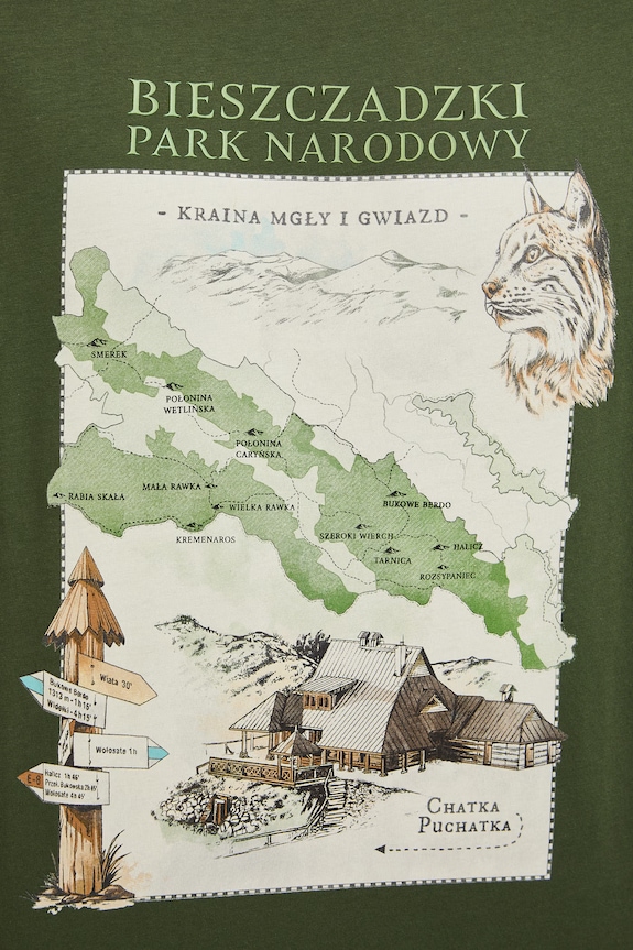 T-shirt męski bawełniany z kolekcji Bieszczadzki Park Narodowy x Medicine RS26-TSM856