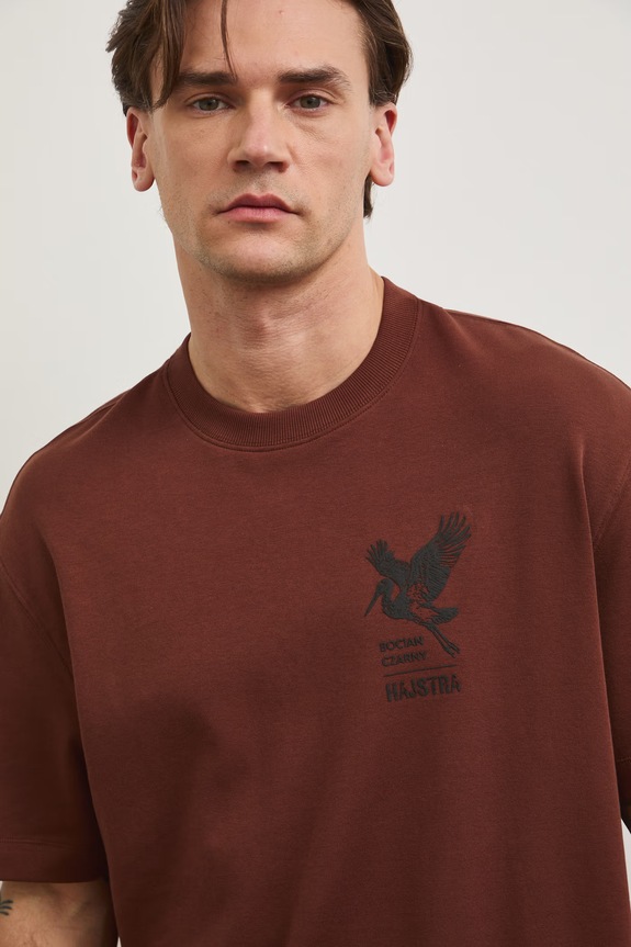 T-shirt męski bawełniany z kolekcji Bieszczadzki Park Narodowy x Medicine brązowy RS26-TSM857