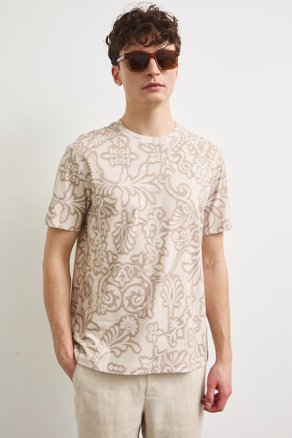 Tričko pánské bavlněné s elastanem RS26-TSM902 béžová RS26