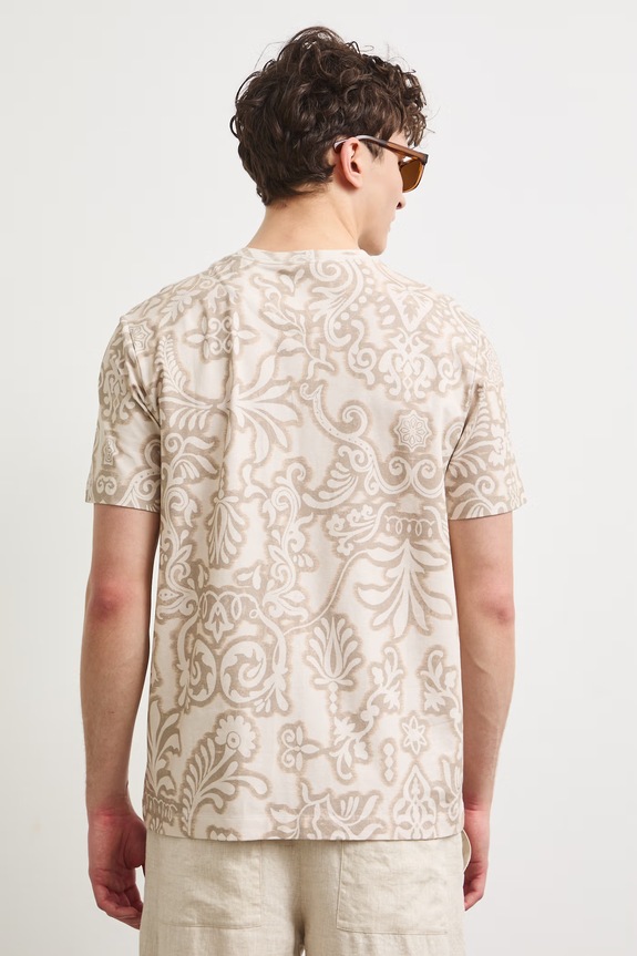 Oblečení Tričko pánské bavlněné s elastanem RS26-TSM902 béžová