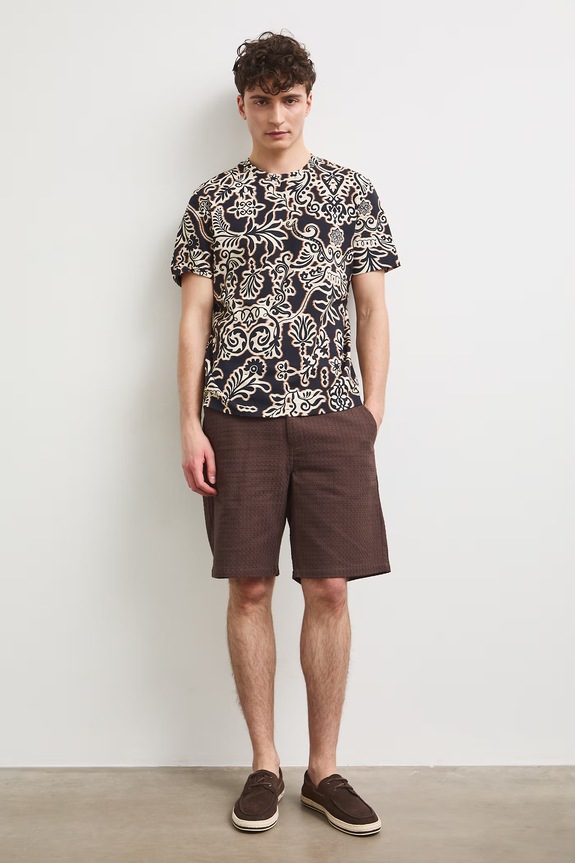 Medicine T-shirt męski bawełniany z elastanem RS26-TSM902 brązowy RS26