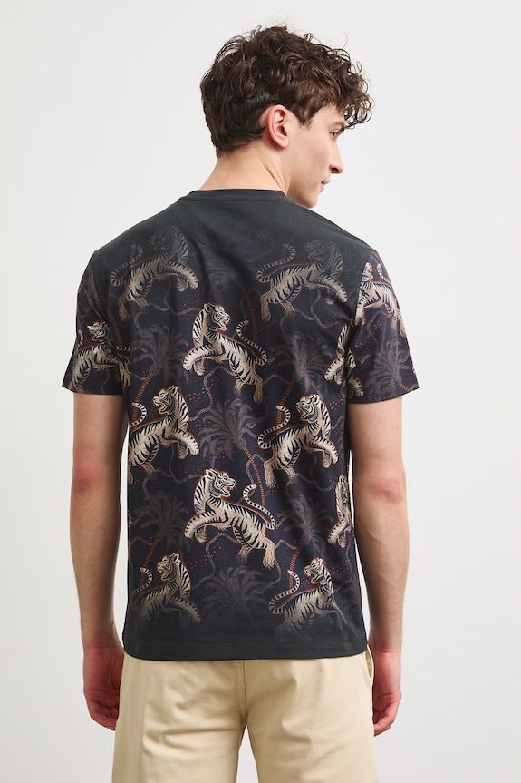 Odzież T-shirt męski bawełniany z elastanem RS26-TSM904 brązowy