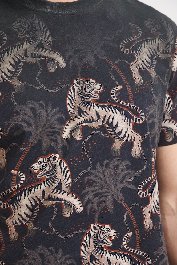 T-shirt męski bawełniany z elastanem RS26-TSM904 brązowy