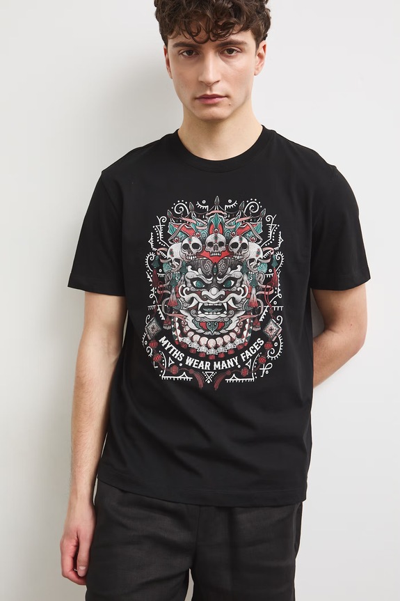 Tričko pánské bavlněné s potiskem RS26-TSM905 černá RS26