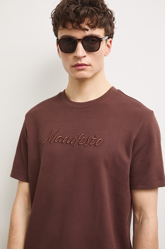 Medicine t-shirt męski bawełniany brązowy RS26-TSM908