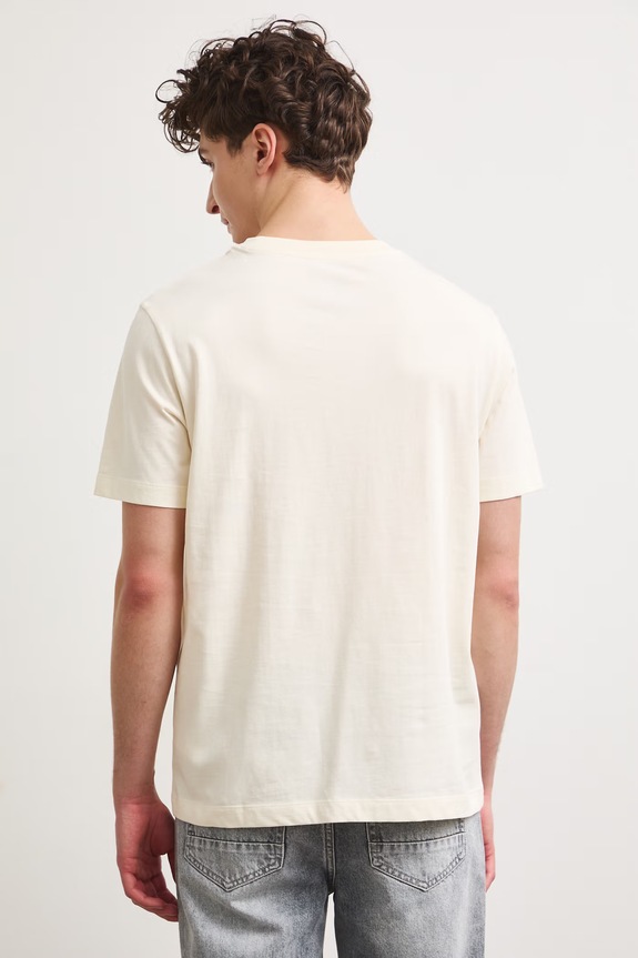 Oblečenie tričko pánske bavlnené s potlačou RS26-TSM910 béžová