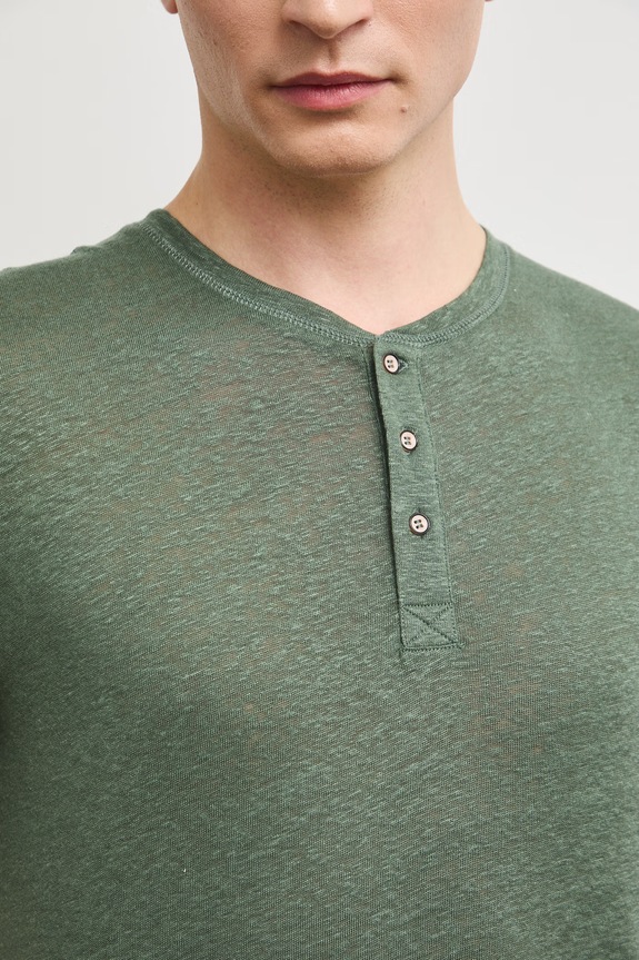 Polo pánské lněné hladké RS26-TSM911 zelená