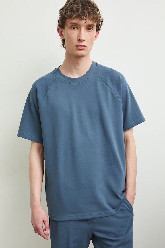 T-shirt męski gładki niebieski RS26-TSMA05