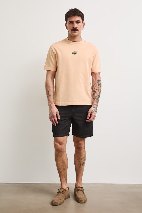 T-shirt męski bawełniany z nadrukiem RS26-TSMA15 pomarańczowy RS26