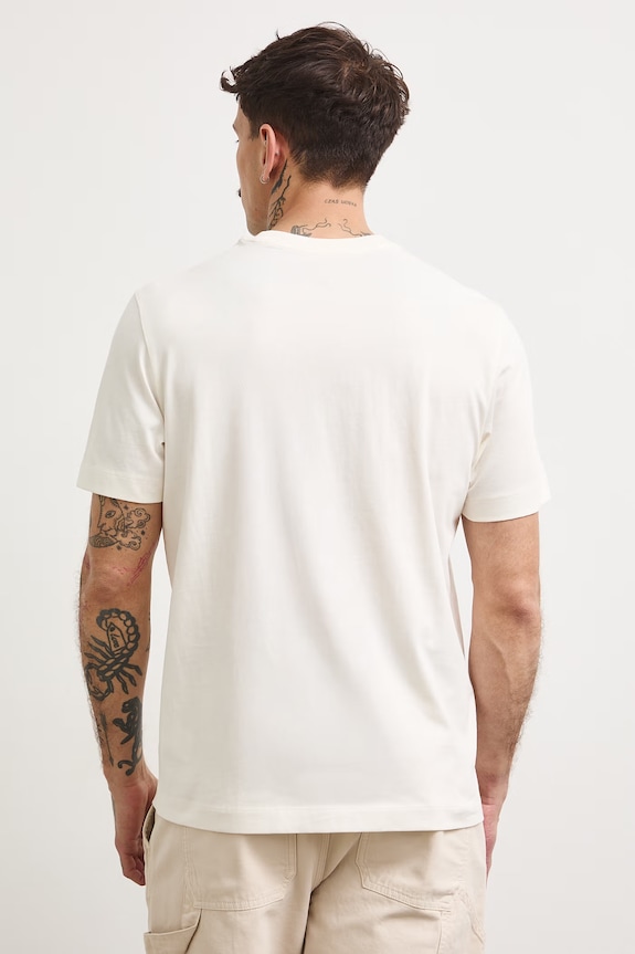 Odzież T-shirt męski bawełniany z nadrukiem RS26-TSMA17 beżowy