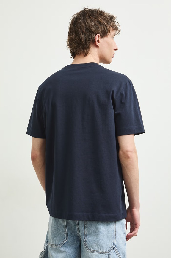 Odzież T-shirt męski bawełniany z nadrukiem RS26-TSMA17 granatowy