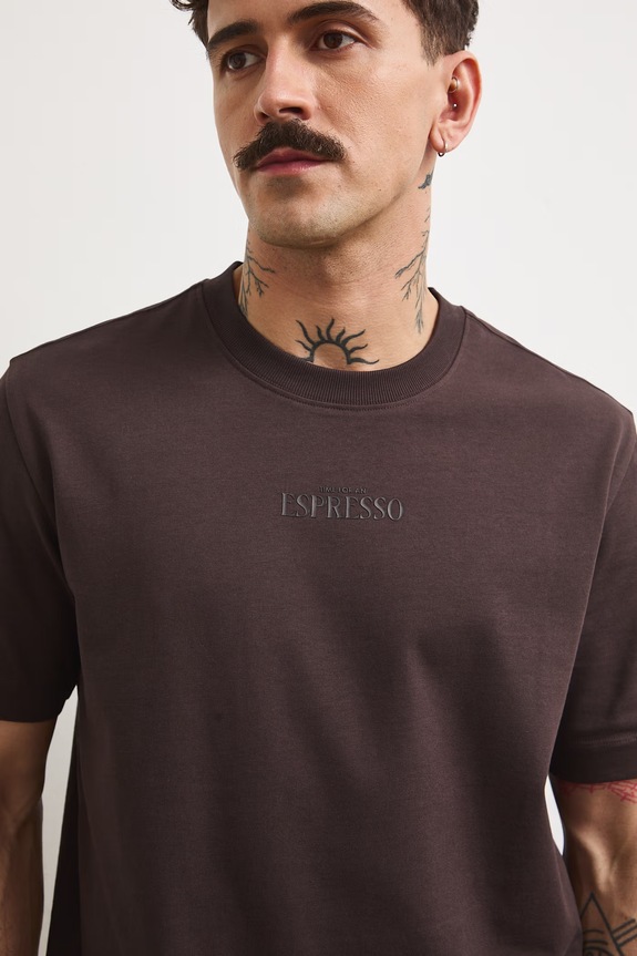 Medicine T-shirt męski bawełniany brązowy RS26-TSMA23