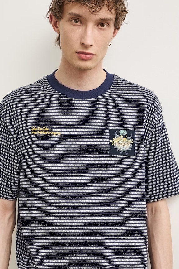 Medicine T-shirt męski bawełniany z elastanem RS26-TSMA50 granatowy