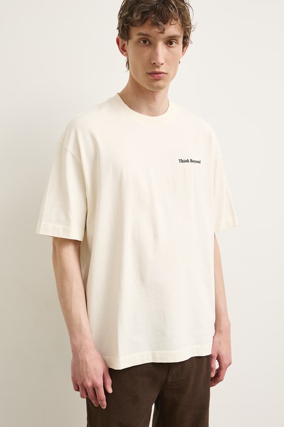 Odzież Medicine T-shirt męski bawełniany RS26-TSMA53 beżowy