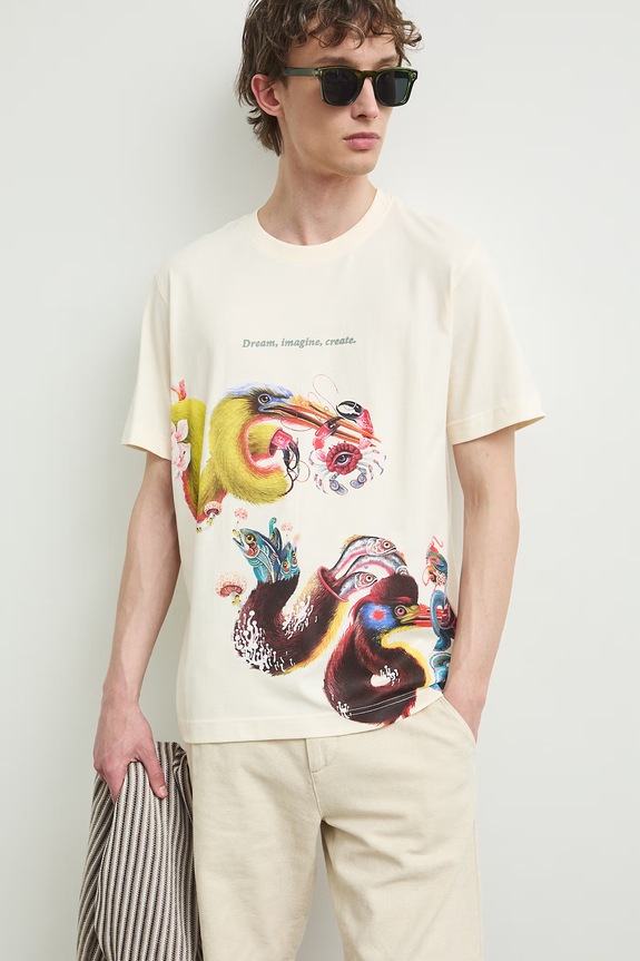 Medicine T-shirt męski bawełniany RS26-TSMA56 beżowy RS26