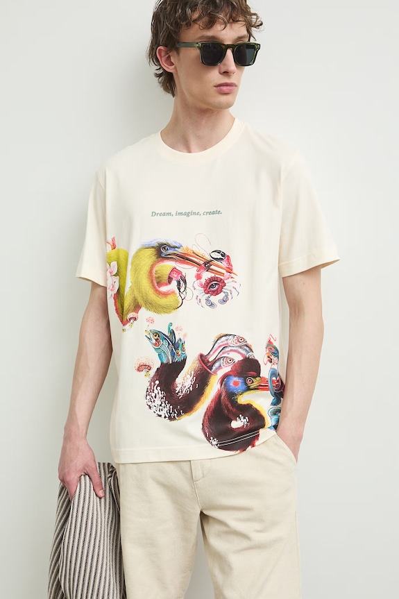 Medicine T-shirt męski bawełniany RS26-TSMA56 beżowy RS26