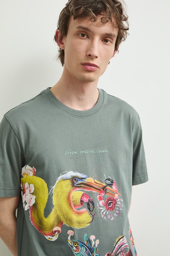 Medicine T-shirt męski bawełniany zielony RS26-TSMA56