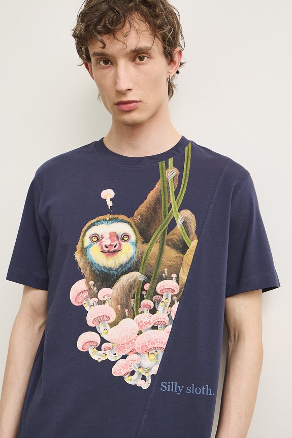 Medicine T-shirt męski bawełniany granatowy RS26-TSMA57