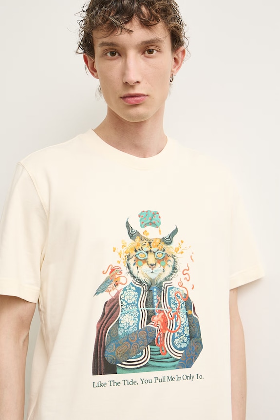 Medicine T-shirt męski bawełniany RS26-TSMA58 beżowy