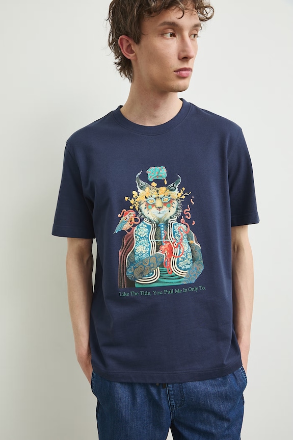 Medicine T-shirt męski bawełniany RS26-TSMA58 granatowy RS26