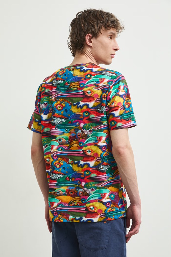 T-shirt męski bawełniany z elastanem z kolekcji Kit Mizeres x Medicine multicolor RS26-TSMA60