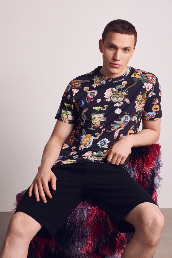 Medicine T-shirt męski bawełniany z elastanem czarny RS26-TSMA61