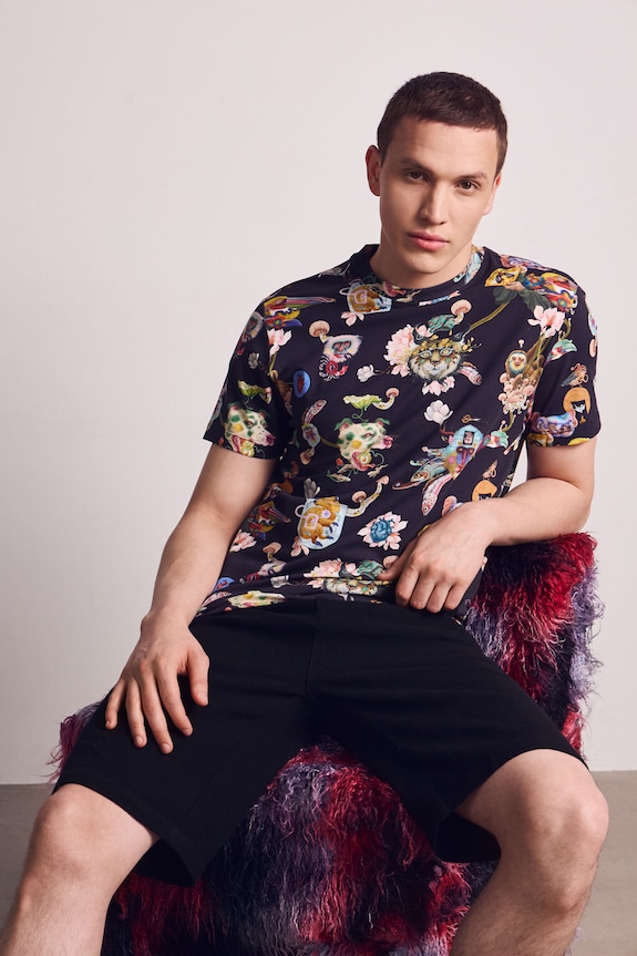 Medicine T-shirt męski bawełniany z elastanem czarny RS26-TSMA61