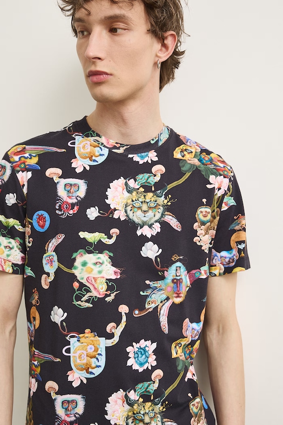 Medicine T-shirt męski bawełniany z elastanem RS26-TSMA61 czarny