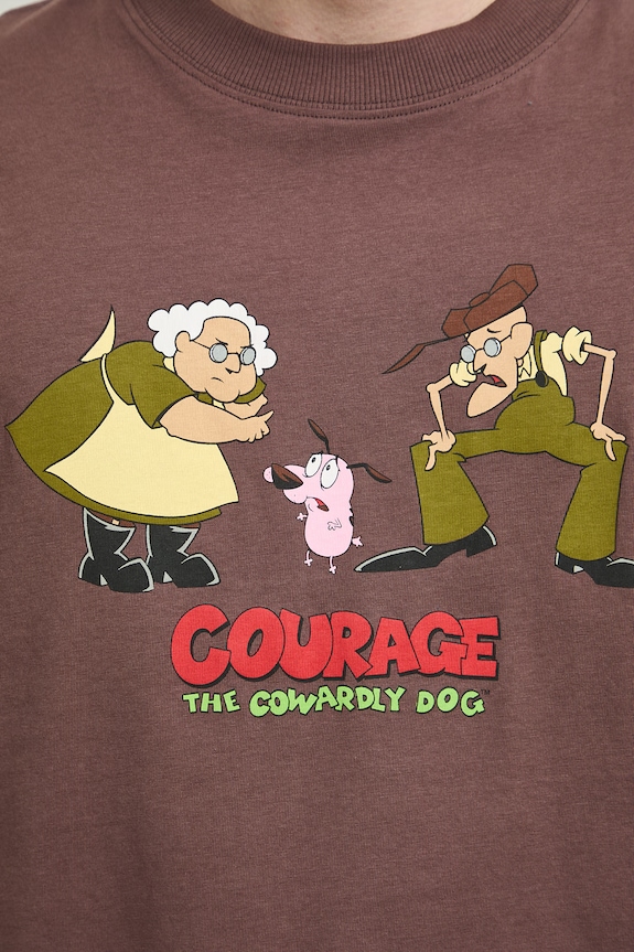T-shirt męski bawełniany Courage the Cowardly Dog RS26-TSMA72 brązowy