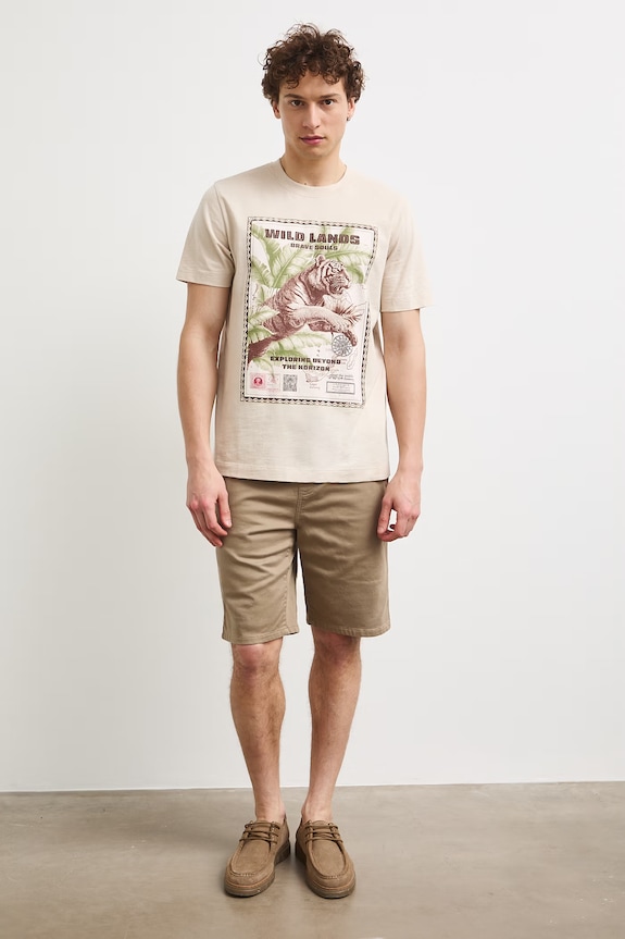 Medicine t-shirt męski bawełniany beżowy RS26-TSMB13