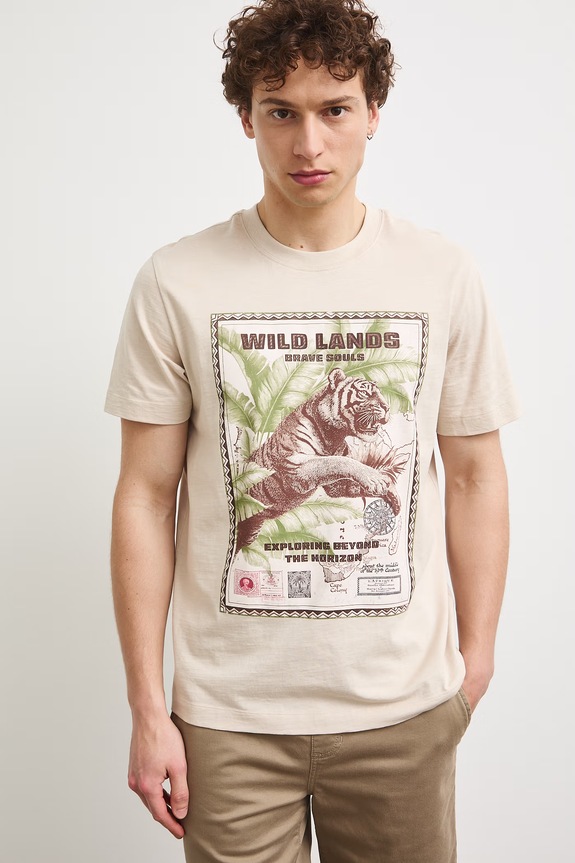 Medicine t-shirt męski bawełniany RS26-TSMB13 beżowy RS26