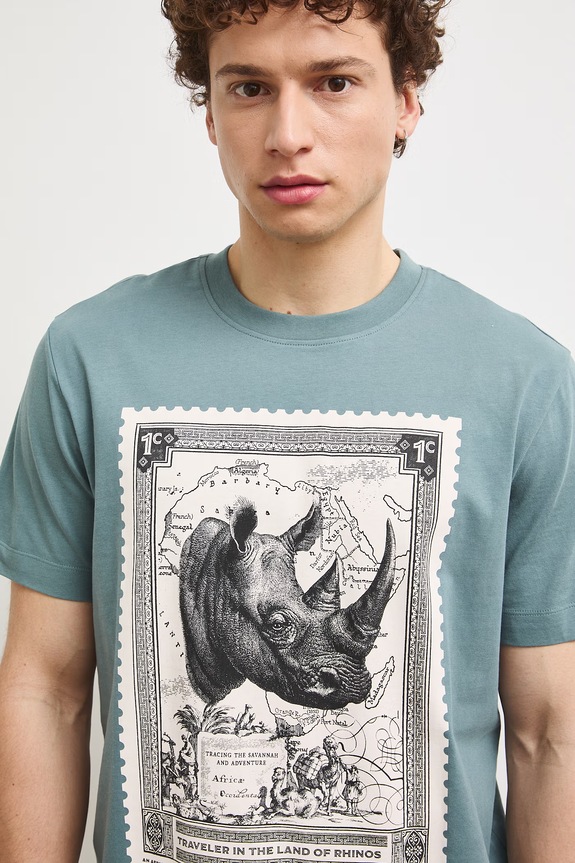 Medicine t-shirt męski bawełniany zielony RS26-TSMB14