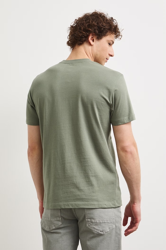 Odzież T-shirt męski bawełniany z nadrukiem RS26-TSMB17 zielony