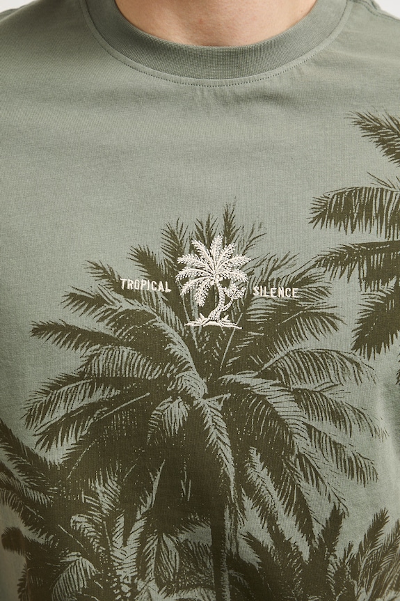 T-shirt męski bawełniany z nadrukiem RS26-TSMB17 zielony