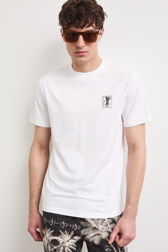 Medicine T-shirt męski bawełniany z elastanem RS26-TSMB20 biały RS26