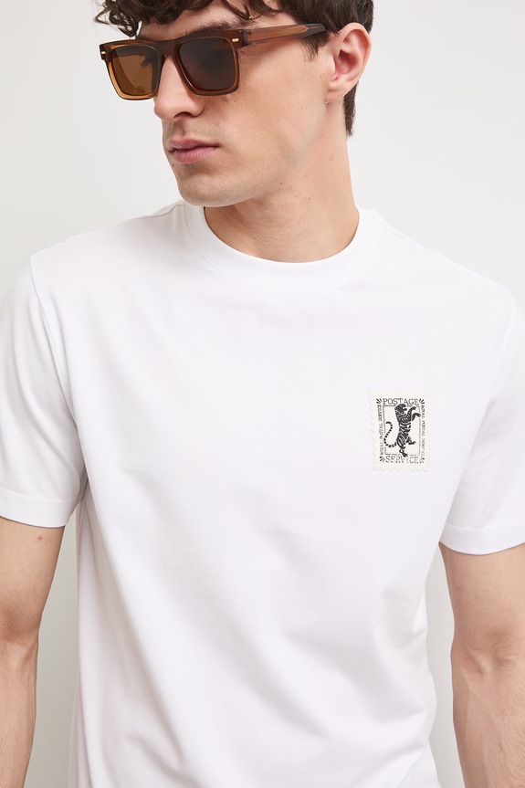 Medicine T-shirt męski bawełniany z elastanem biały RS26-TSMB20