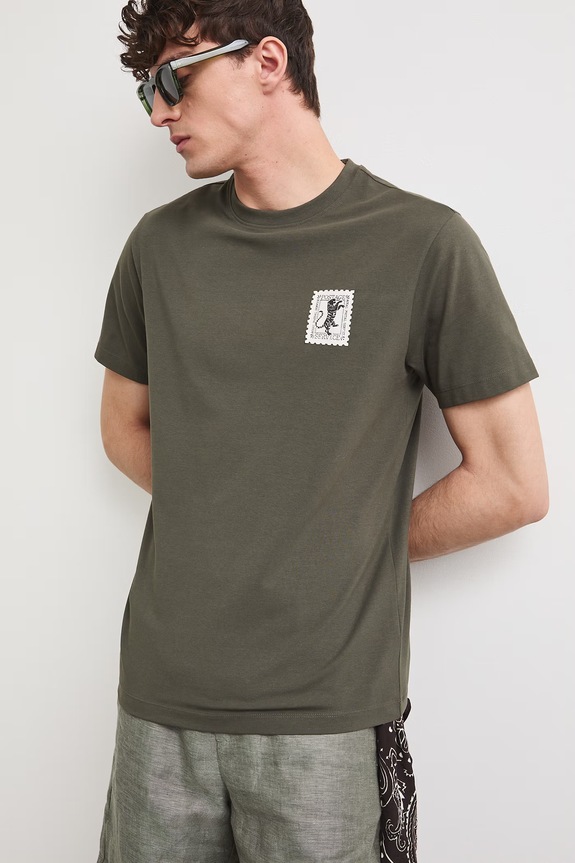 Medicine T-shirt męski bawełniany z elastanem zielony RS26-TSMB20