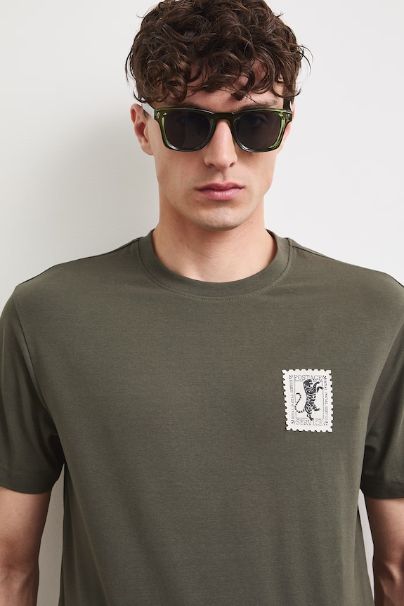 Medicine T-shirt męski bawełniany z elastanem zielony RS26-TSMB20