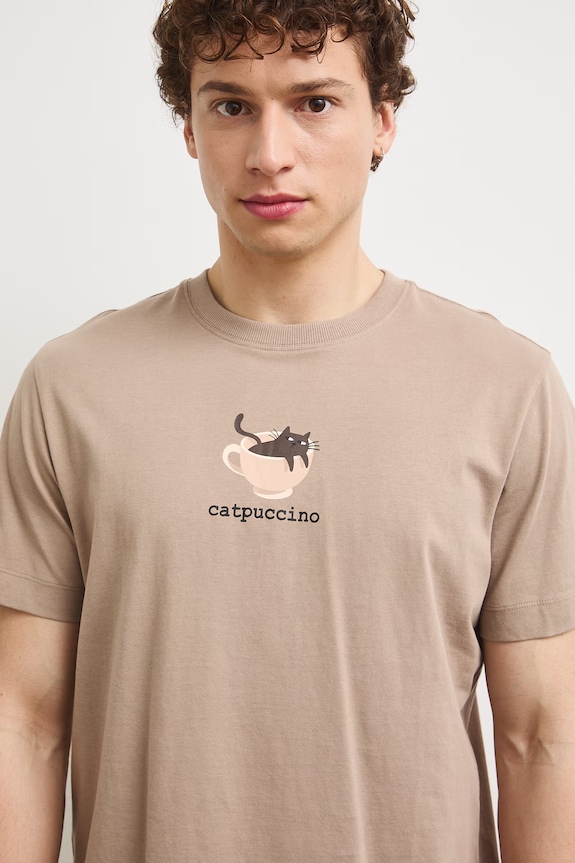 Medicine T-shirt męski bawełniany beżowy RS26-TSMB26