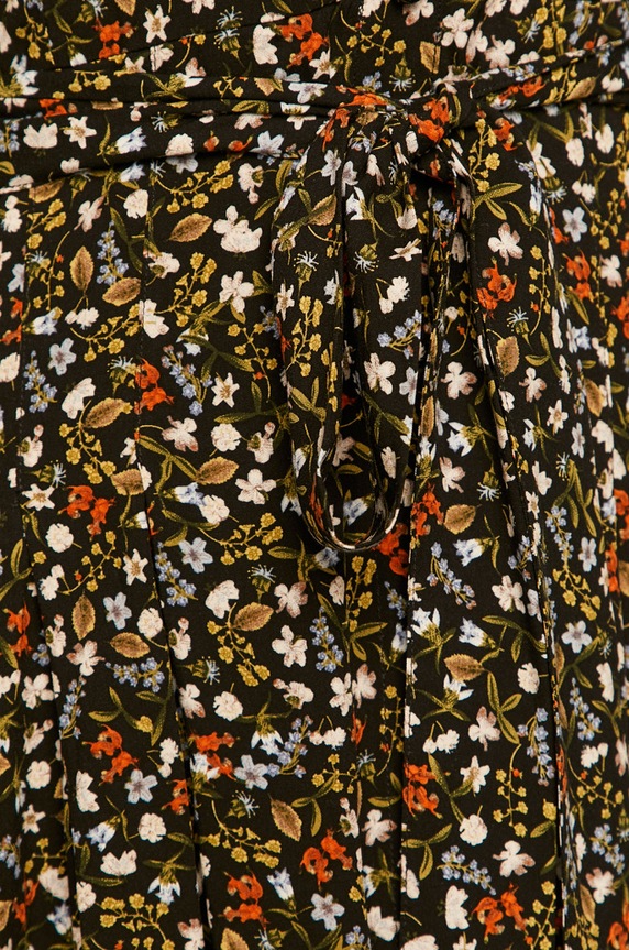 Sukienka damska wiązana w talii w kwiaty czarna RW20.SUD607 czarny