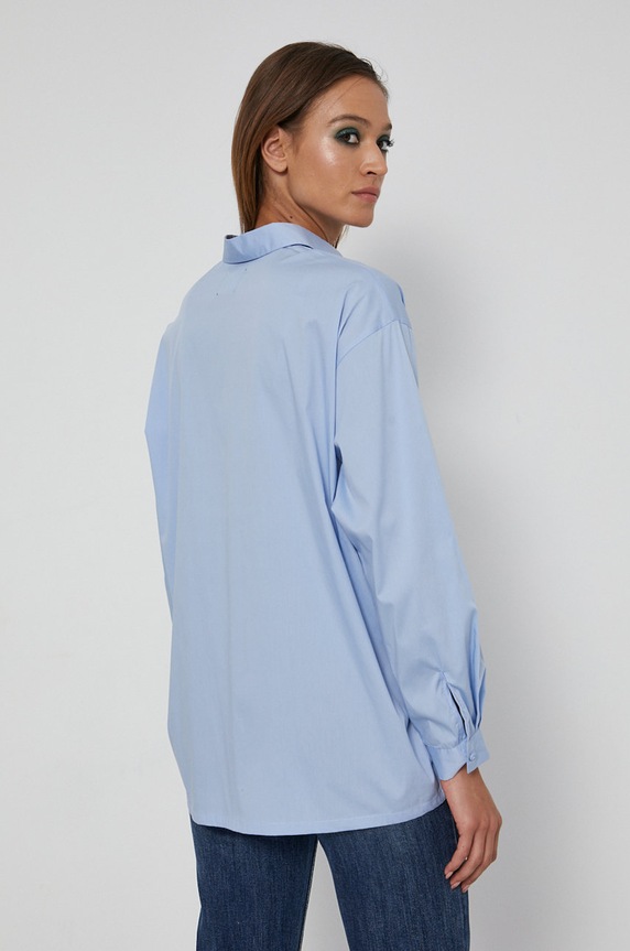 Koszula damska gładka niebieska niebieski RW21-KDD902