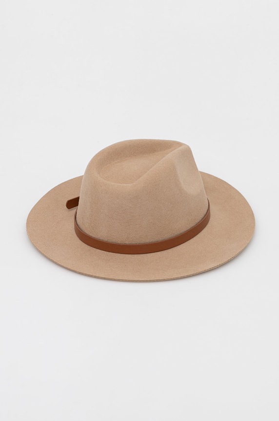 Akcesoria Kapelusz wełniany gładki beżowy RW22.CAD302 beżowy