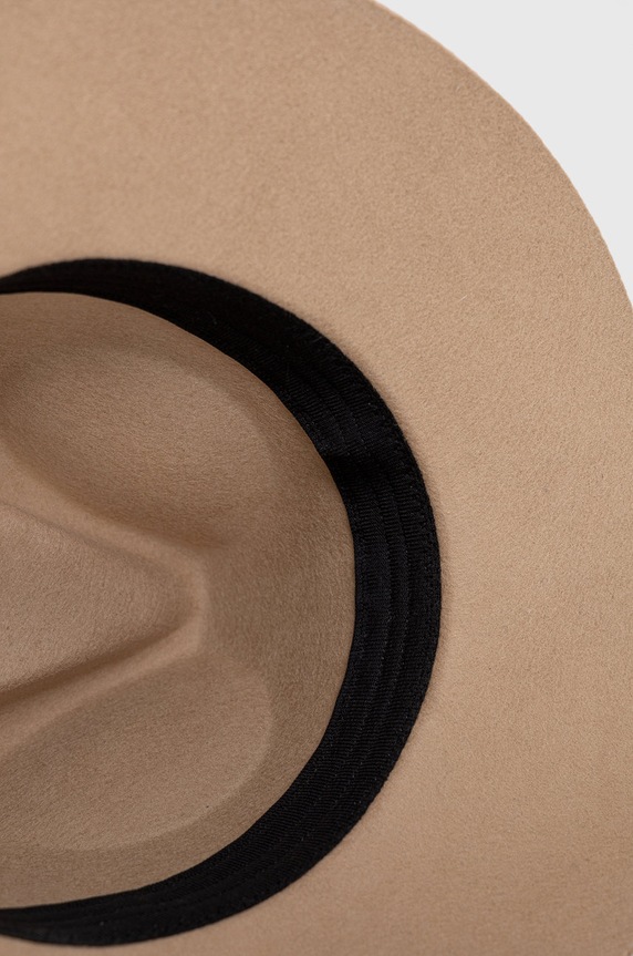 Kapelusz wełniany gładki beżowy beżowy RW22.CAD302