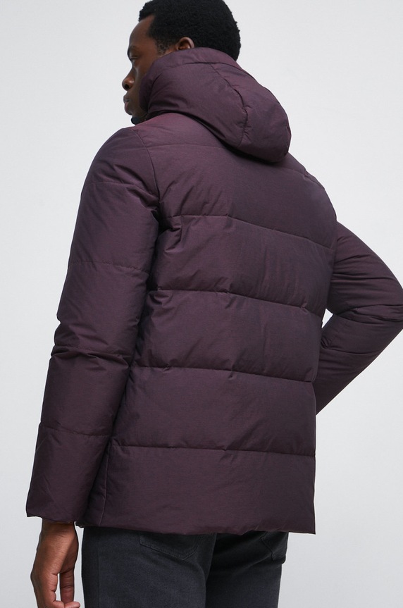 Odzież Kurtka puchowa męska ocieplana kolor bordowy RW22.KUM802 bordowy