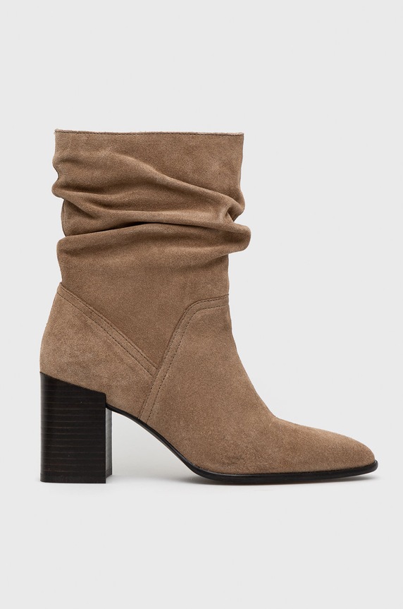 Nízké kozačky dámské semišové hnědá barva RW22.OBD706 hnědá RW22