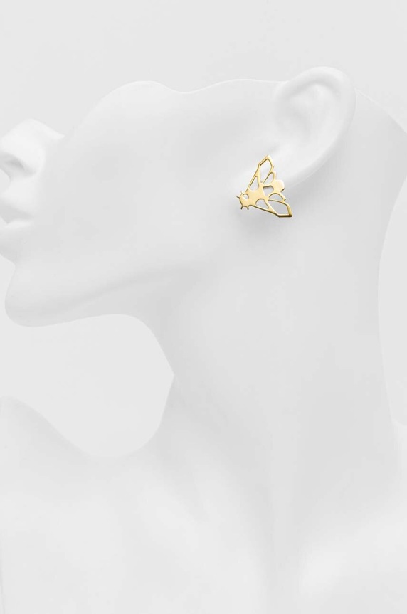 Kolczyki ze srebra pokrytego złotem damskie Medicine x Todoro żółty RW23-AKDA10