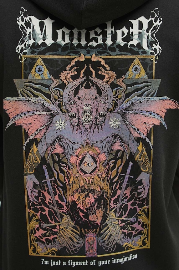 Bluza męska z nadrukiem kolor czarny RW23.BLM402