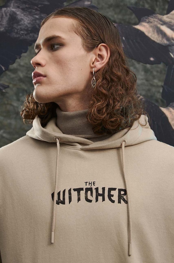Mikina pánská z kolekce The Witcher x Medicine béžová barva béžová RW23.BLM951